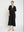 Vestido Mujer Flor Escote en V Negro Lineatre