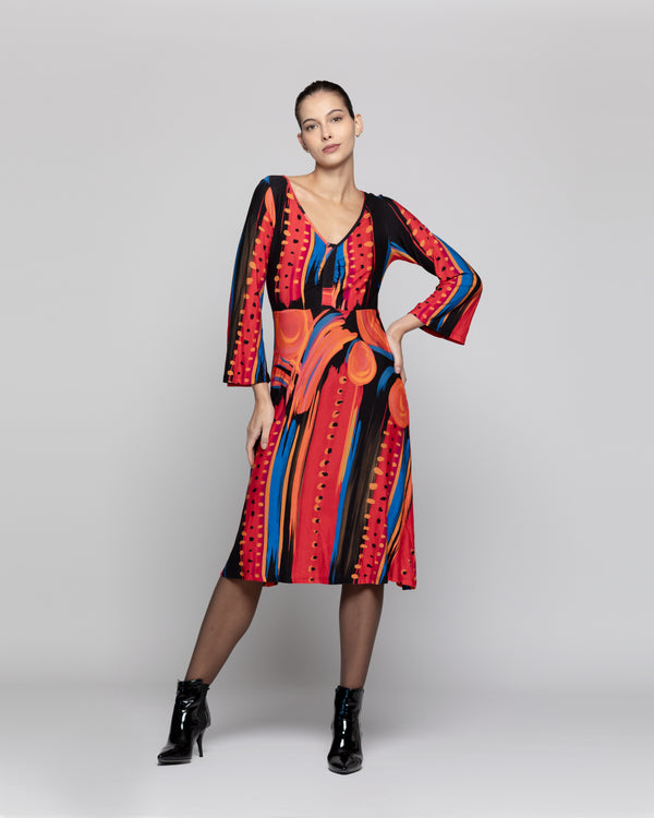 Vestido Mujer Eider Rojo Lineatre