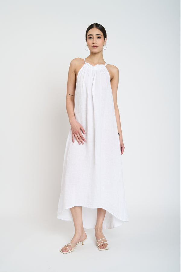 Vestido Mujer Patricia Escote recto Blanco Lineatre