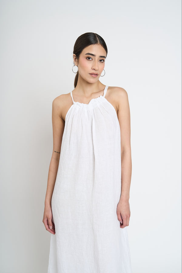 Vestido Mujer Patricia Escote recto Blanco Lineatre