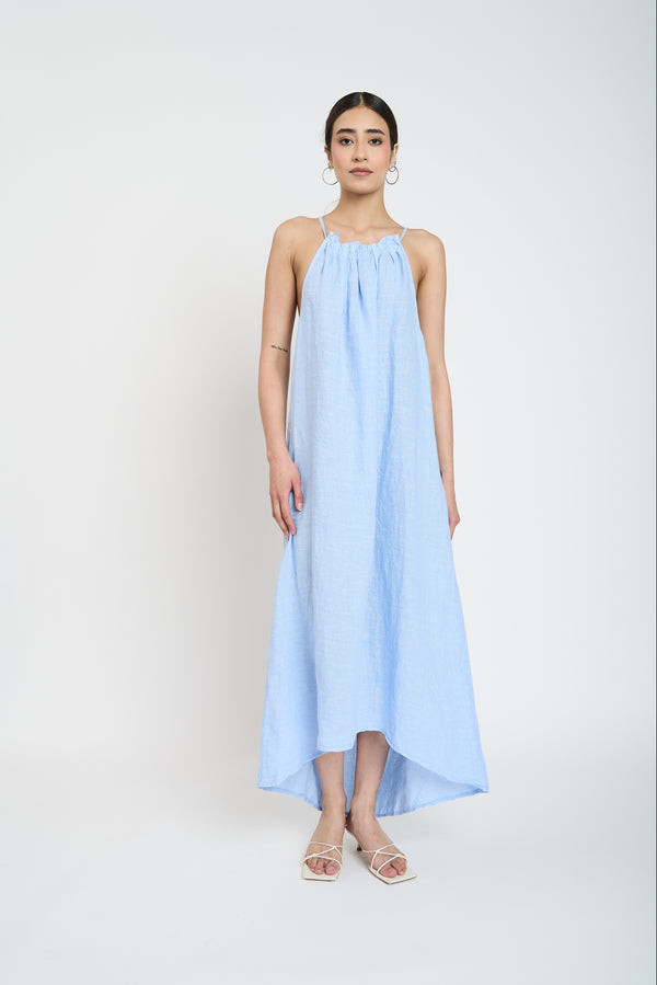 Vestido Mujer Patricia Escote recto Cielo Lineatre