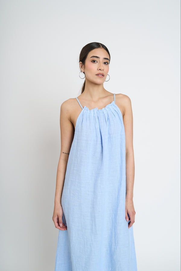 Vestido Mujer Patricia Escote recto Cielo Lineatre