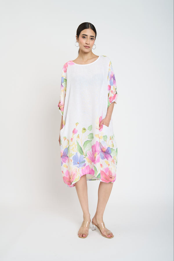 Vestido Mujer Perla Cuello redondo Blanco Lineatre