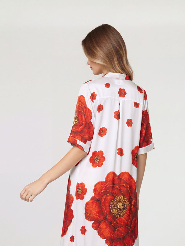 Vestido Mujer Alessandra Escote en V Blanco Lineatre