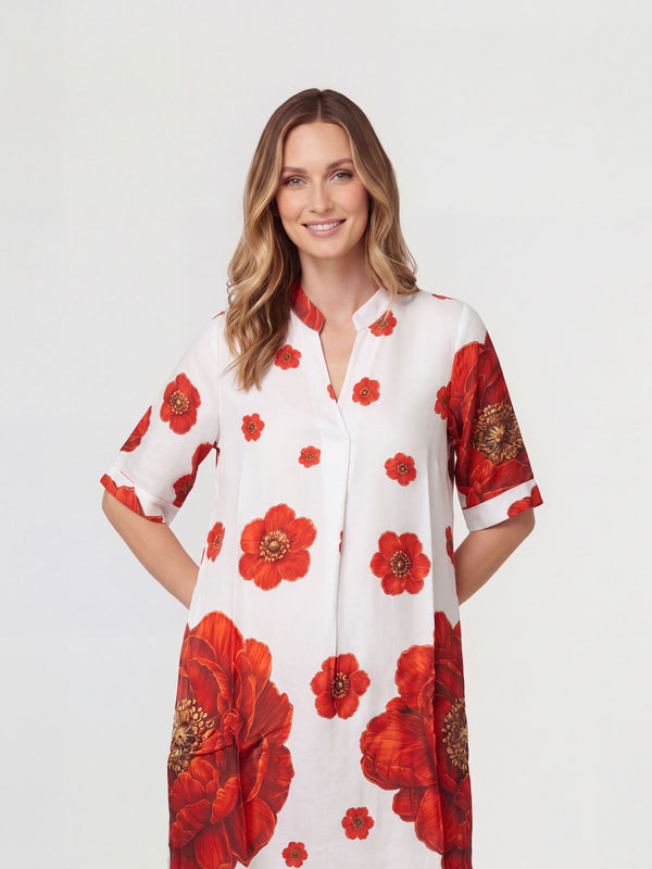 Vestido Mujer Alessandra Escote en V Blanco Lineatre
