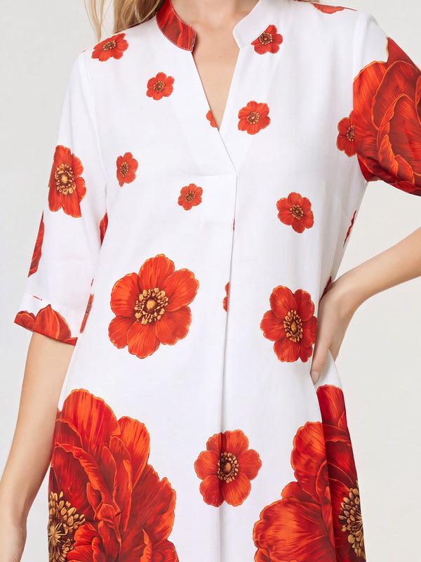Vestido Mujer Alessandra Escote en V Blanco Lineatre