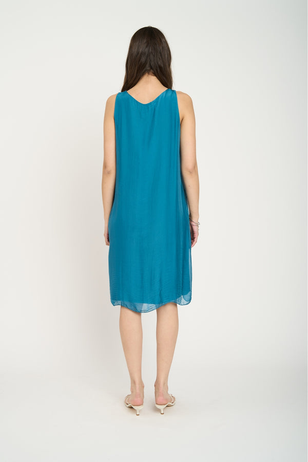 Vestido Mujer Natalia Cuello redondo Petróleo Lineatre