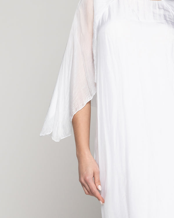 Vestido Mujer Vianney Mangas Con Capa Blanco Lineatre