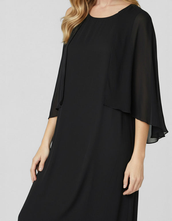 Vestido Mujer Natascia Cuello redondo cierre Sin Negro Lineatre