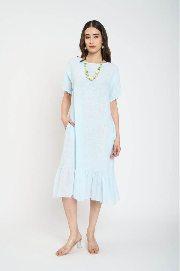 Vestido Mujer Paloma Cuello redondo Agua Lineatre