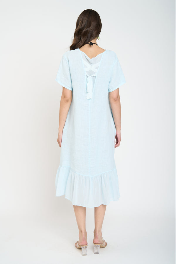 Vestido Mujer Paloma Cuello redondo Agua Lineatre