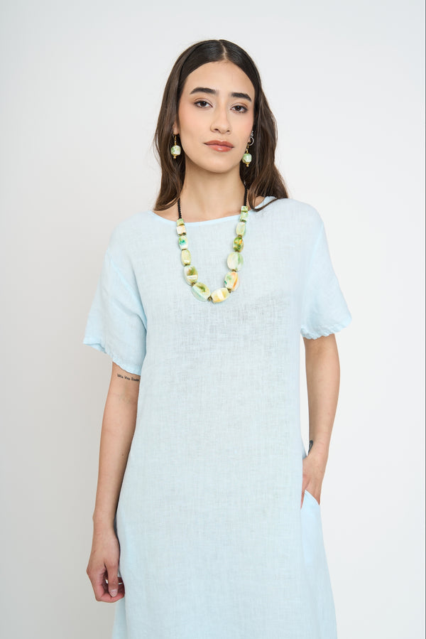 Vestido Mujer Paloma Cuello redondo Agua Lineatre