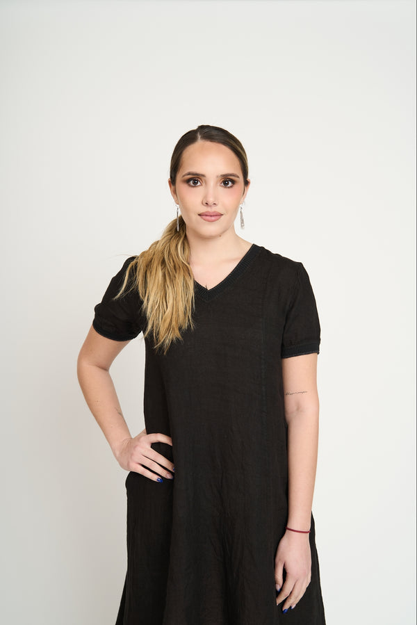Vestido Mujer Laura Negro Lineatre