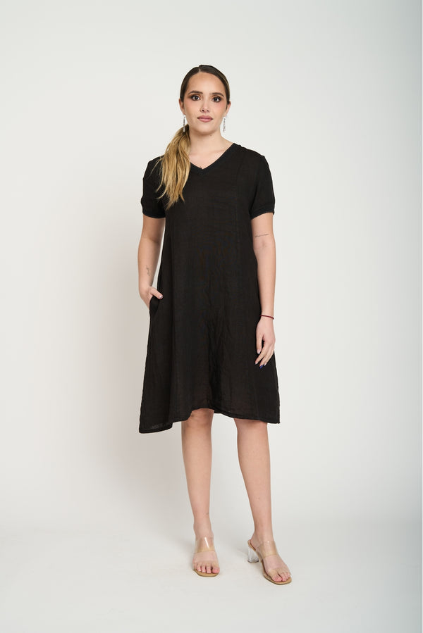 Vestido Mujer Laura Negro Lineatre