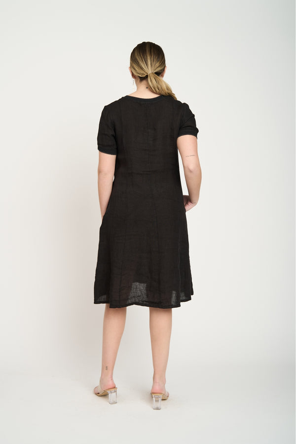 Vestido Mujer Laura Negro Lineatre