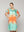 Vestido Mujer Vicenza Manga Corta Naranja Y Verde Agua