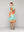 Vestido Mujer Vicenza Manga Corta Naranja Y Verde Agua