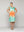 Vestido Mujer Vicenza Manga Corta Naranja Y Verde Agua