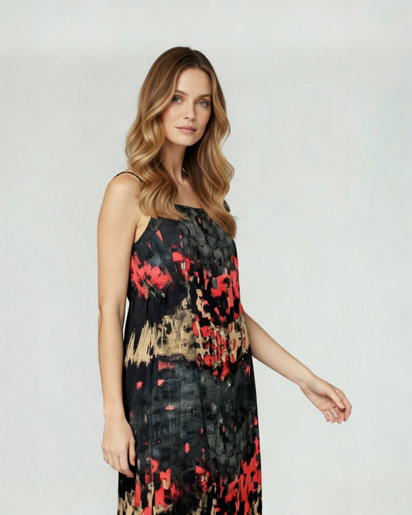 Vestido Mujer Violetta Largo Escote recto cierre Sin Negro Lineatre