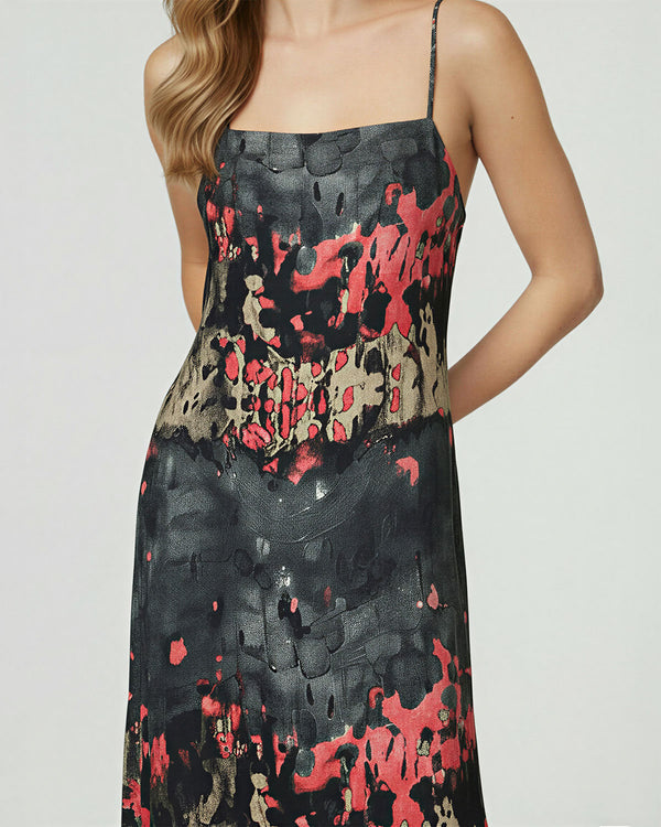 Vestido Mujer Violetta Largo Escote recto cierre Sin Negro Lineatre