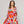 Vestido Mujer Vincenza  Largo Manga Corta Estampado Rojo Lineatre