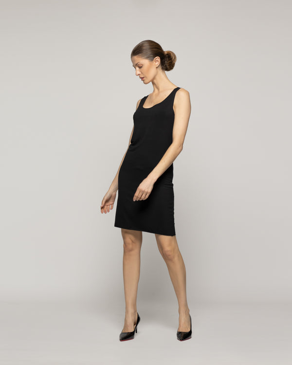 Vestido Mujer Enagua Básico Negro Lineatre