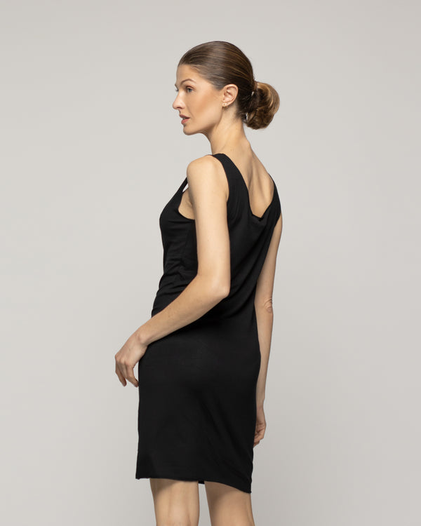 Vestido Mujer Enagua Básico Negro Lineatre