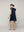 Vestido Mujer Venecia Manga Corta Con Vuelos Azul Marino Lineatre