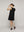 Vestido Mujer Venecia Manga Corta Con Vuelos Negro Lineatre