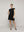 Vestido Mujer Venecia Manga Corta Con Vuelos Negro Lineatre