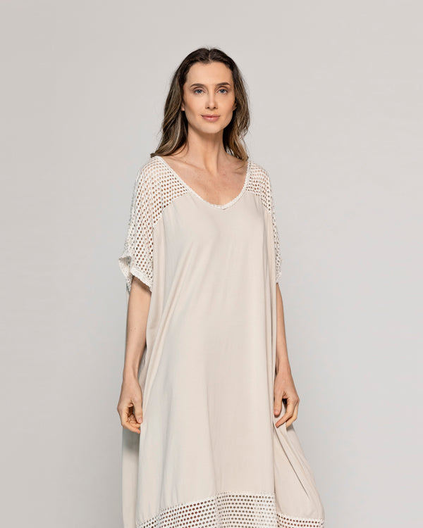 Vestido Mujer Venus Tipo Túnica Beige Lineatre