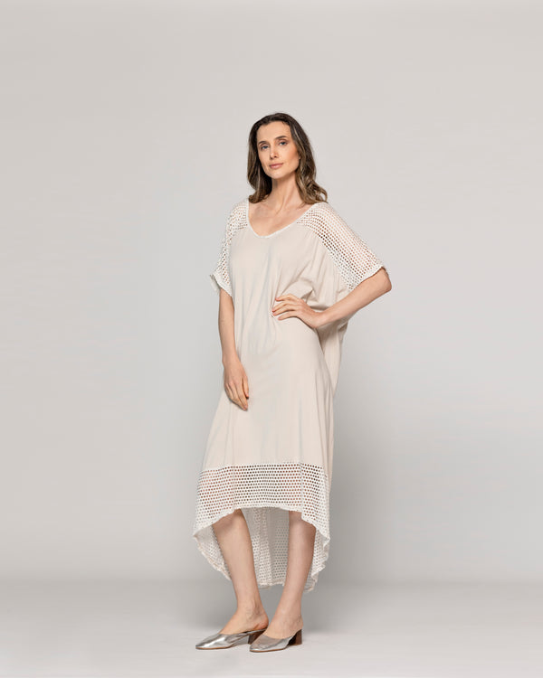 Vestido Mujer Venus Tipo Túnica Beige Lineatre