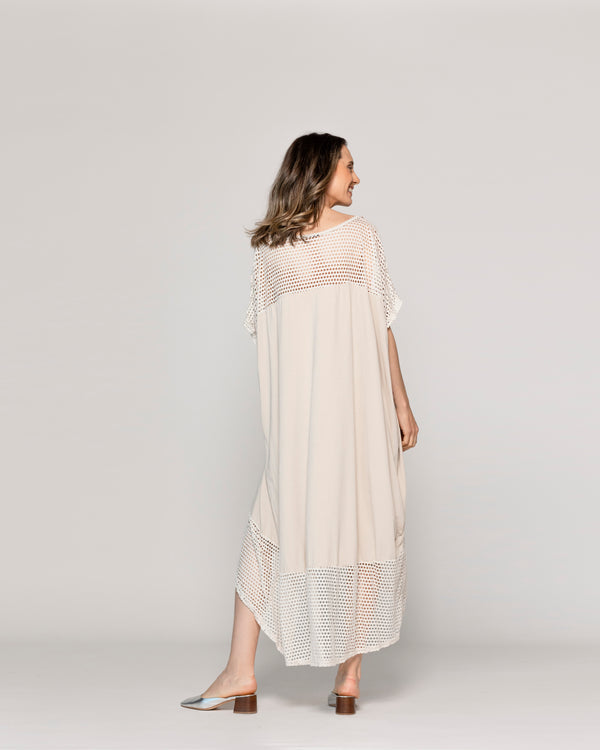 Vestido Mujer Venus Tipo Túnica Beige Lineatre