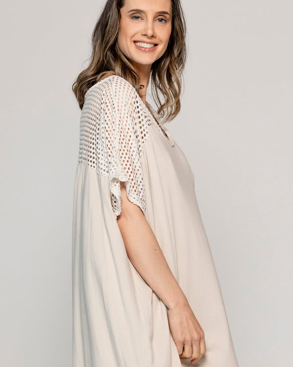 Vestido Mujer Venus Tipo Túnica Beige Lineatre