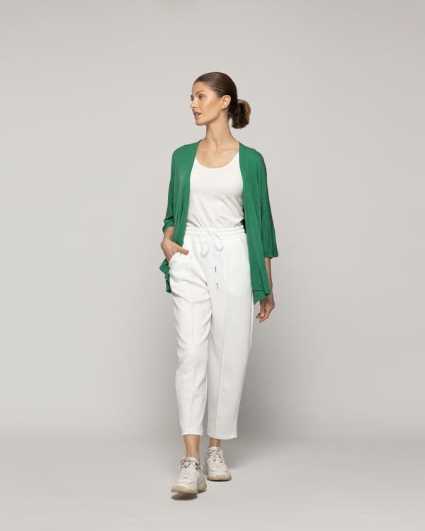 Sweater Mujer Waleska Tipo Cardigan Liso Manga Larga Verde Lineatre