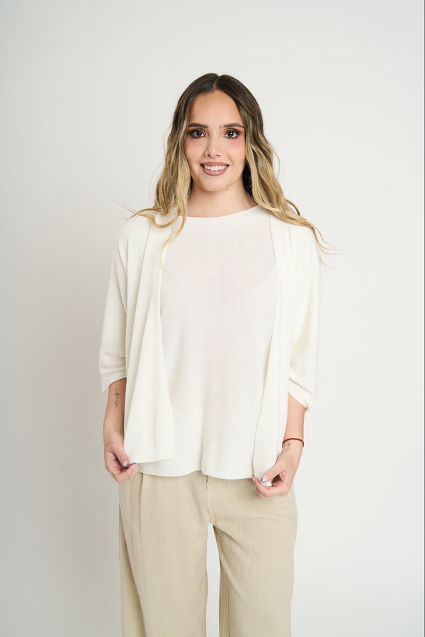 Cardigan Mujer Teresa Blanco Lineatre
