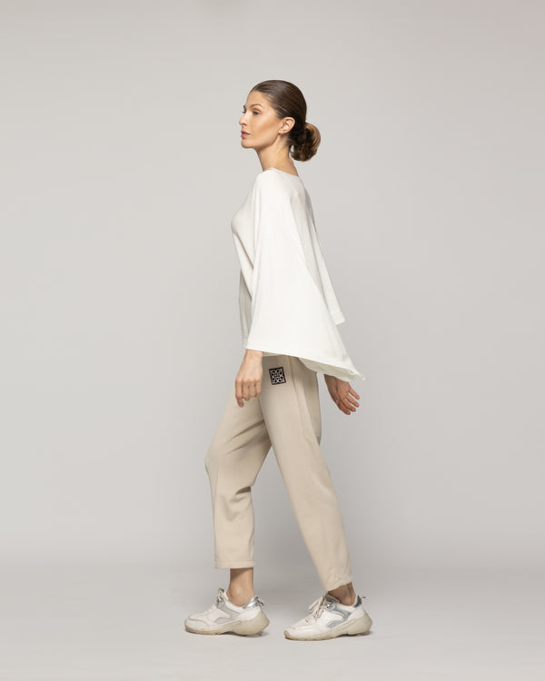 Sweater Mujer Oversize Willa Blanco Manga Ancha Lineatre