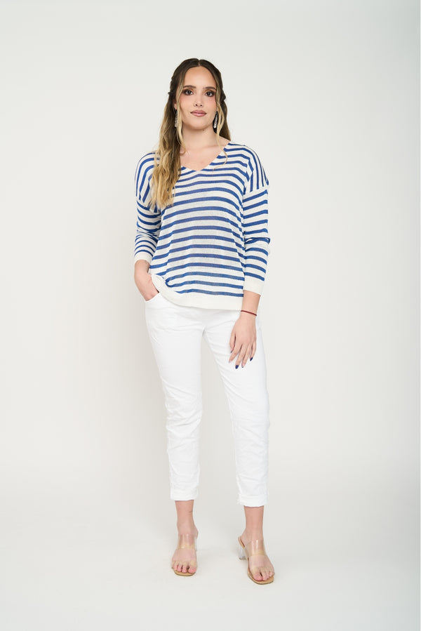 Sweater Mujer Maria Azul Lineatre
