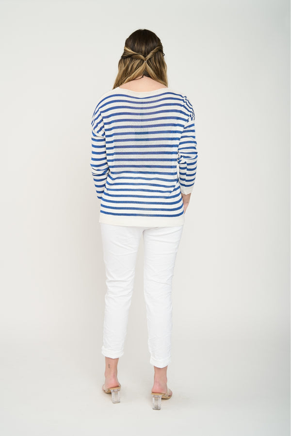 Sweater Mujer Maria Azul Lineatre