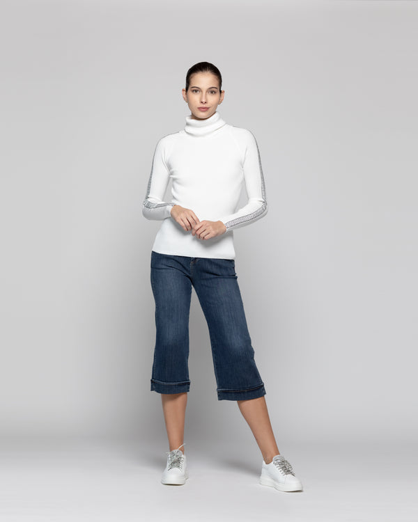 Sweater Mujer Anahí cuello beatle Blanco Lineatre