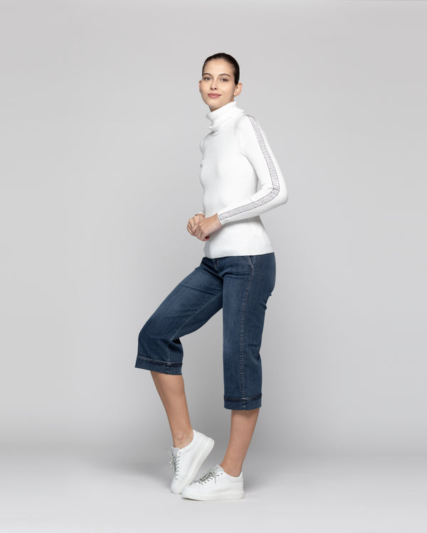 Sweater Mujer Anahí cuello beatle Blanco Lineatre