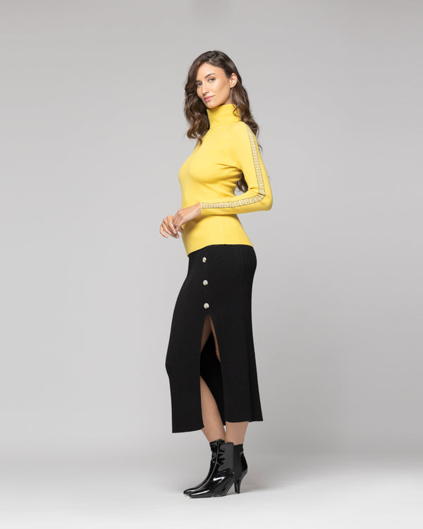 Sweater Mujer Anahí cuello beatle Mostaza Lineatre