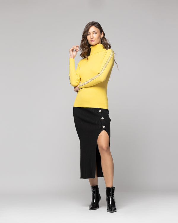 Sweater Mujer Anahí cuello beatle Mostaza Lineatre