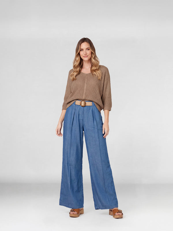 Sweater Mujer Camila Cuello redondo Oro Lineatre
