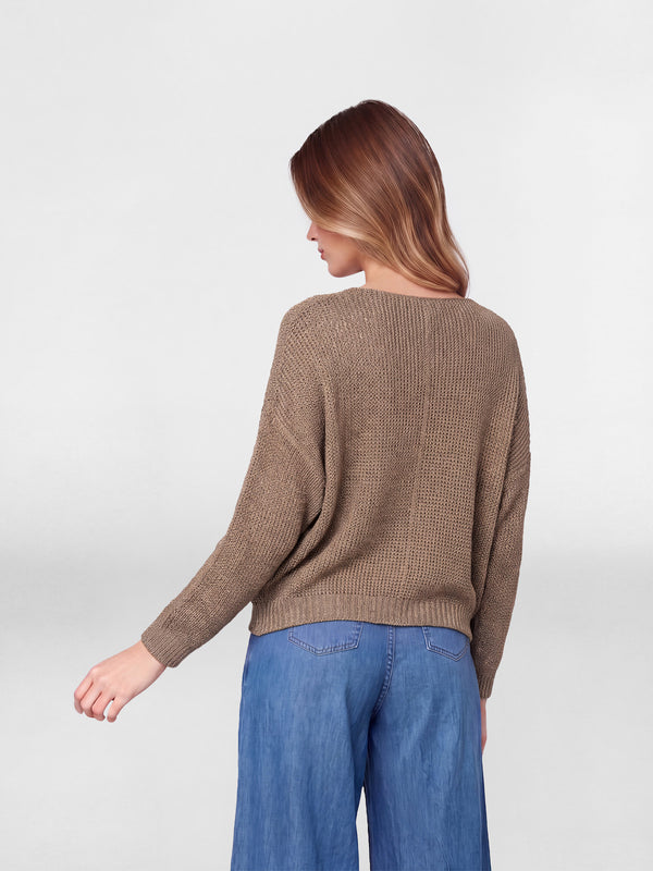 Sweater Mujer Camila Cuello redondo Oro Lineatre