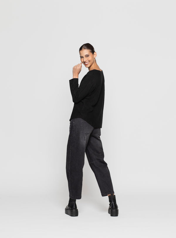 Sweater Mujer Corina Negro Lineatre