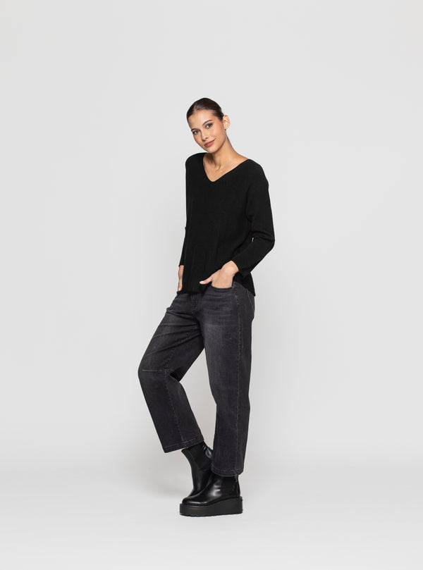 Sweater Mujer Corina Negro Lineatre