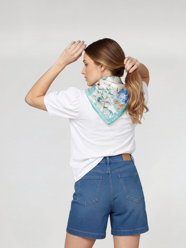 Pañuelo Mujer Pía Turquesa Lineatré