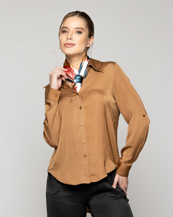 Pañuelo Mujer Satinado Estampado Abstracto Rosado Lineatre