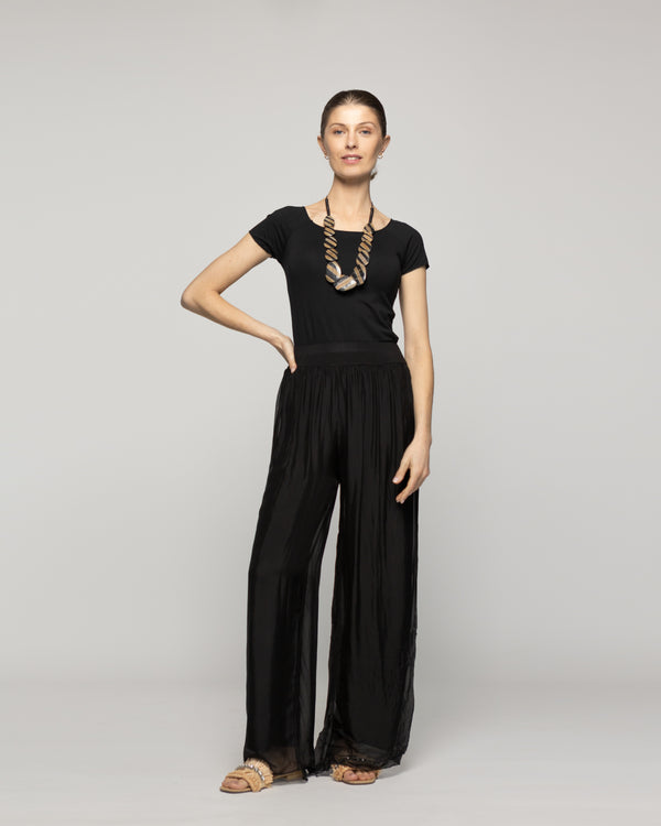 Collar Mujer Cuentas Café Y Negro Lineatre